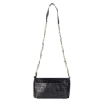 Women’s Genuine Leather Sling Bag with Metal Chain Strap
