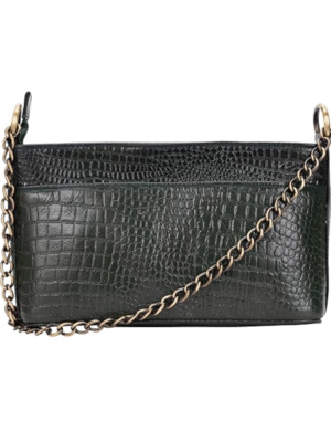 Genuine leather sling bag with metal chain strap for women by TANN IN