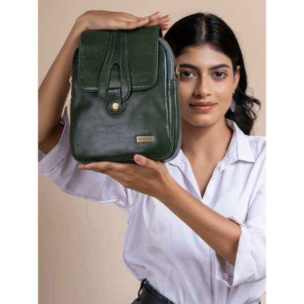 TANN IN Pure Leather Handcrafted Brown Messenger Sling Bag for Women