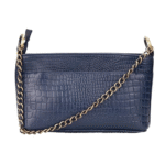 Women’s Genuine Leather Sling Bag with Metal Chain Strap