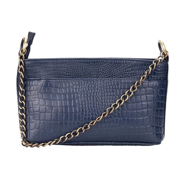 Women’s Genuine Leather Sling Bag with Metal Chain Strap