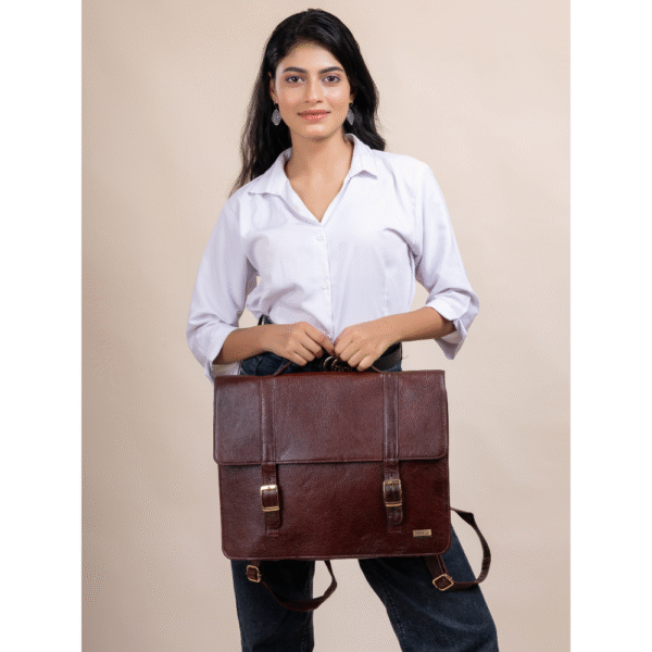 Women’s Genuine Leather Laptop Bag for 15.6-Inch Laptops