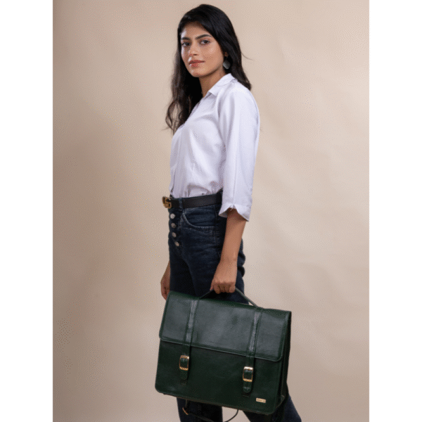 Women’s Genuine Leather Laptop Bag for 15.6-Inch Laptops