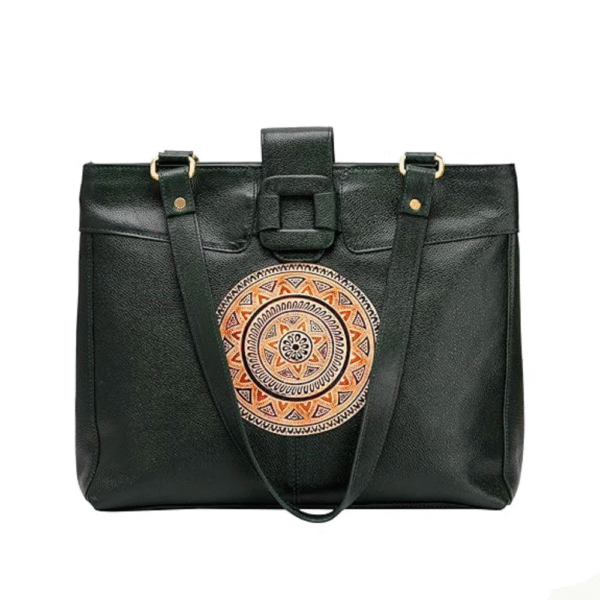 Shantiniketan Bag for Women – Genuine Leather Motif Handbag