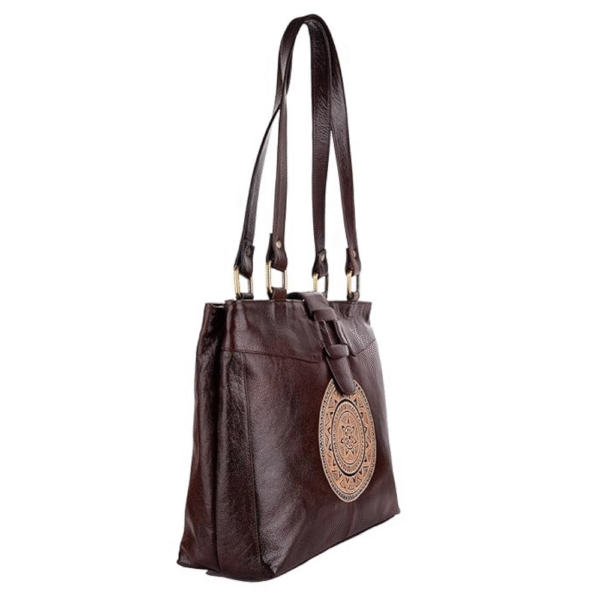 Shantiniketan Bag for Women – Genuine Leather Motif Handbag