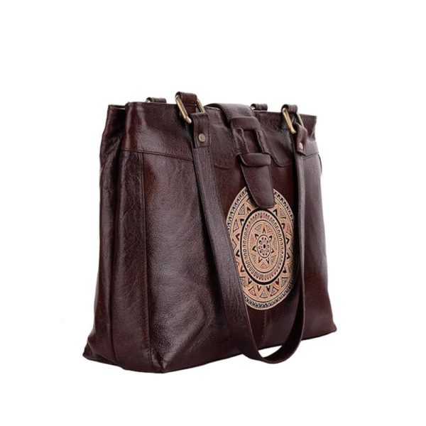 Shantiniketan Bag for Women – Genuine Leather Motif Handbag