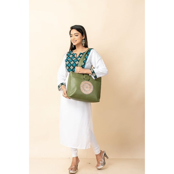 Shantiniketan Bag for Women – Genuine Leather Motif Handbag