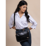 Women’s Brown Textured Leather Sling & Crossbody Bag