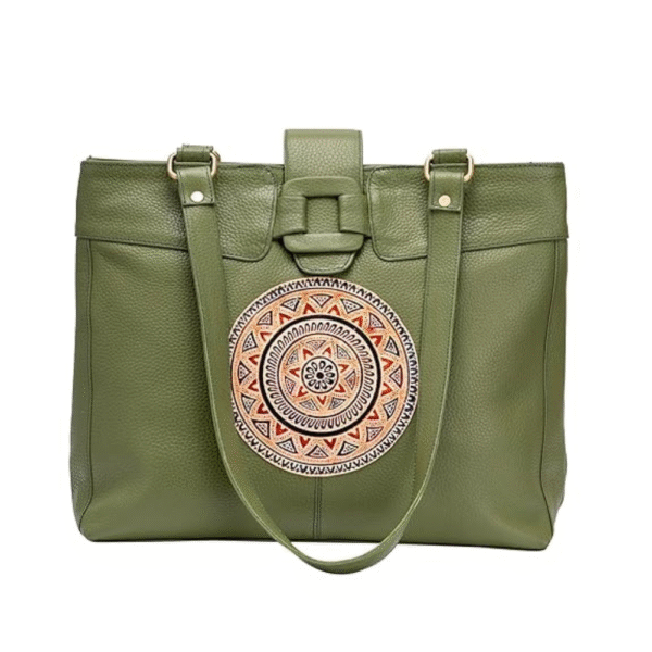 Shantiniketan Bag for Women – Genuine Leather Motif Handbag