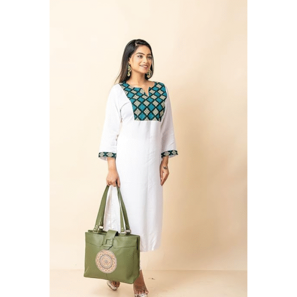 Shantiniketan Bag for Women – Genuine Leather Motif Handbag