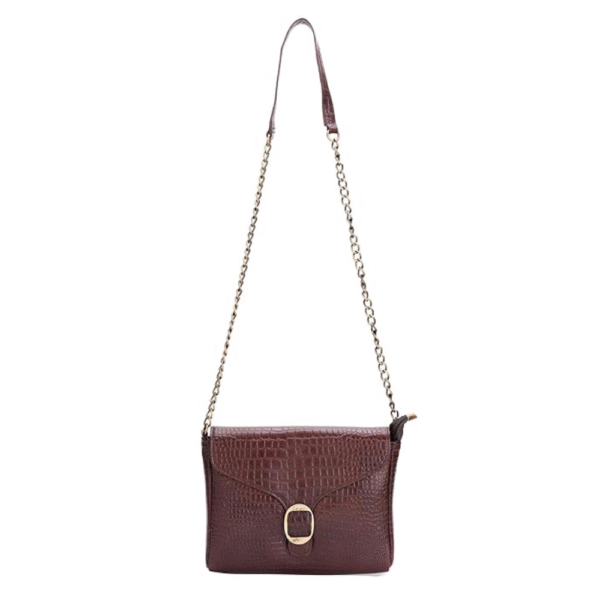 TANN IN Genuine Leather Sling Bag for Women with Metal Chain Strap