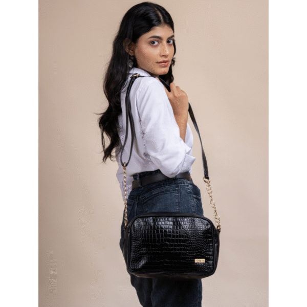 Women’s Brown Textured Leather Sling & Crossbody Bag