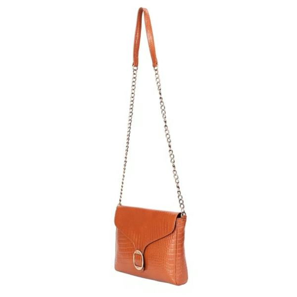 TANN IN Genuine Leather Sling Bag for Women with Metal Chain Strap