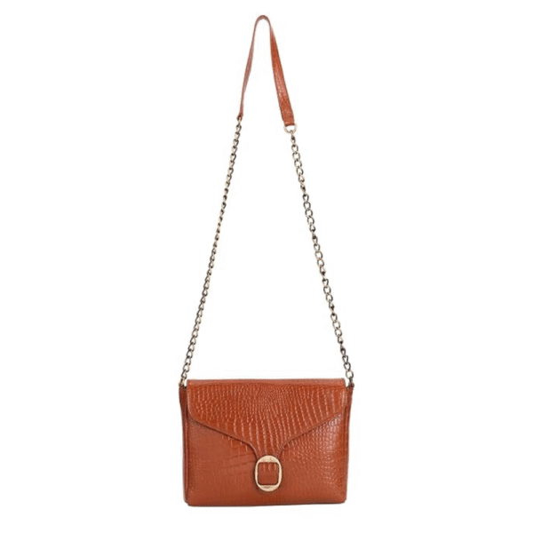 TANN IN Genuine Leather Sling Bag for Women with Metal Chain Strap