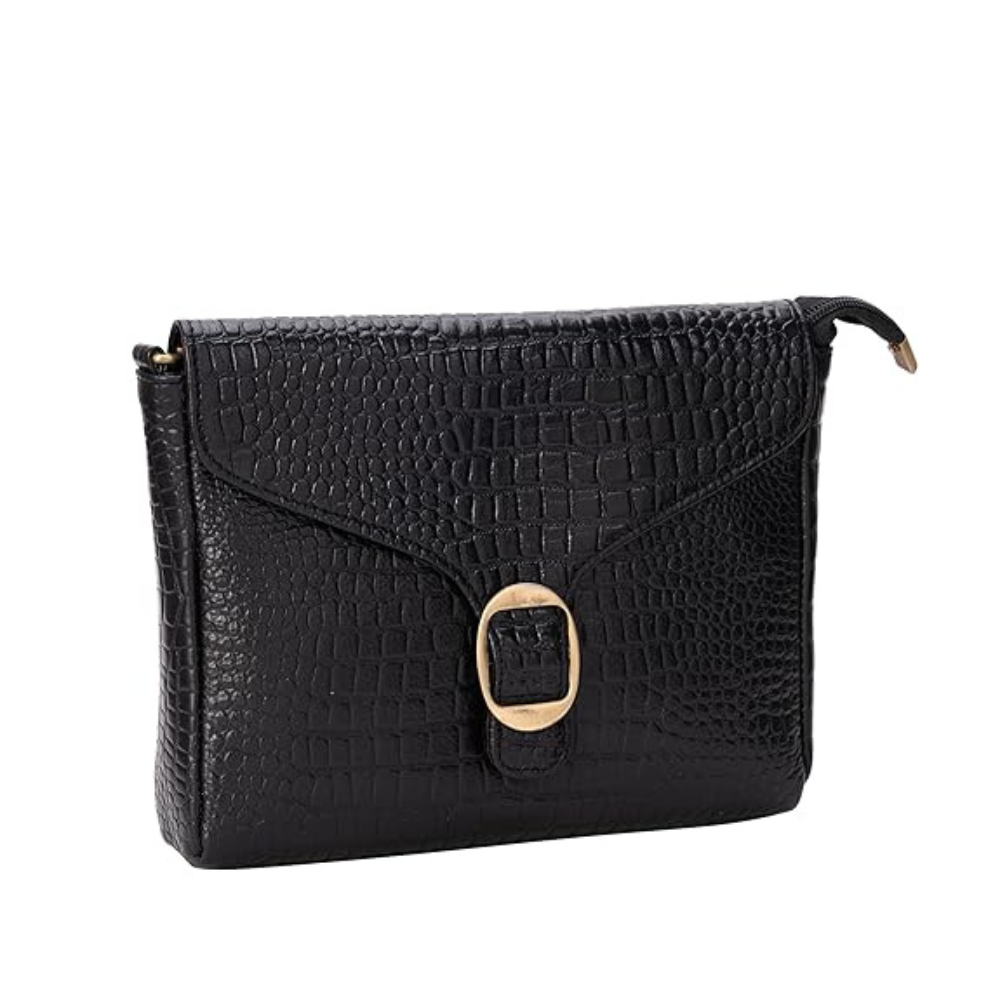 Genuine leather sling bag with metal chain strap for women by TANN IN