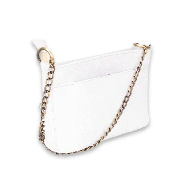 Women’s Genuine Leather Shoulder Bag with Metal Chain