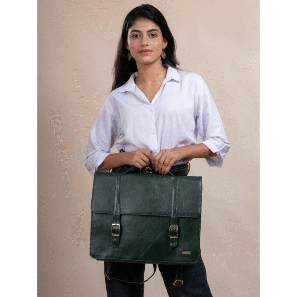 Women’s Genuine Leather Laptop Bag for 15.6-Inch Laptops