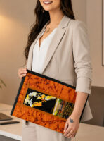 Shantiniketan Genuine Leather Document Folder with Kantha Stitch