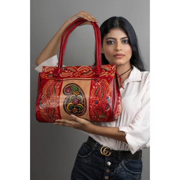Women’s Shantiniketan Batik Leather Shoulder Bag