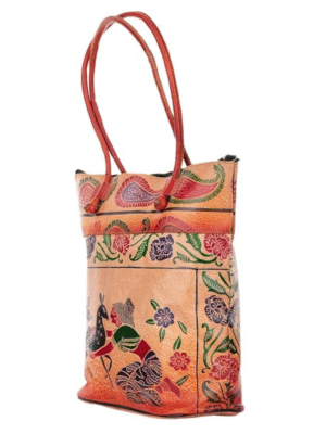 Large multicolour Shantiniketan leather shoulder bag for women by TANN IN