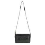 Women’s Genuine Leather Sling Bag with Metal Chain Strap