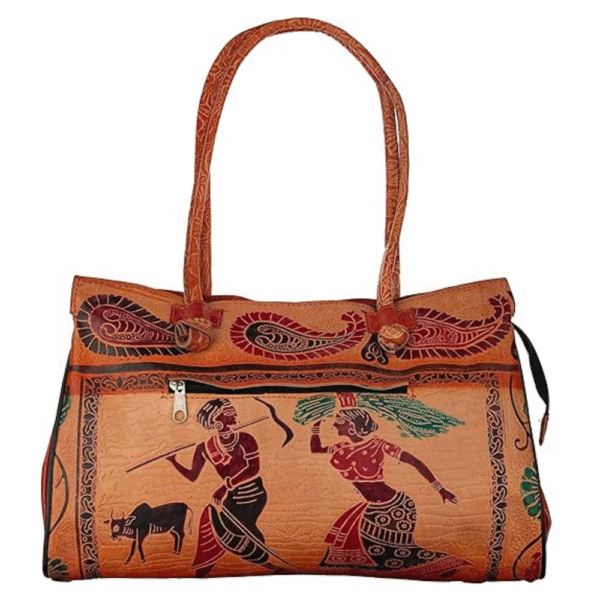 Shantiniketan Leather Shoulder Bag – Two Inner Compartments