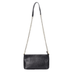 Women’s Genuine Leather Sling Bag with Metal Chain Strap