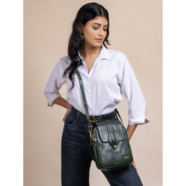 TANN IN Pure Leather Handcrafted Brown Messenger Sling Bag for Women