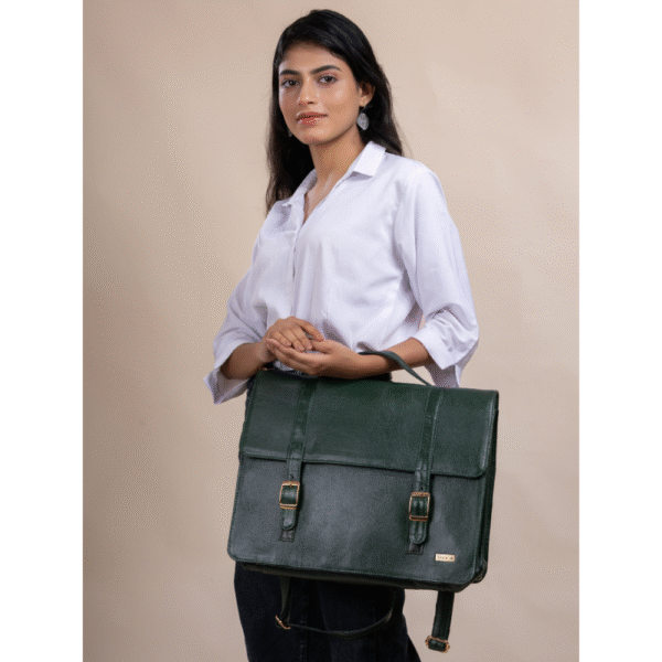 Women’s Genuine Leather Laptop Bag for 15.6-Inch Laptops