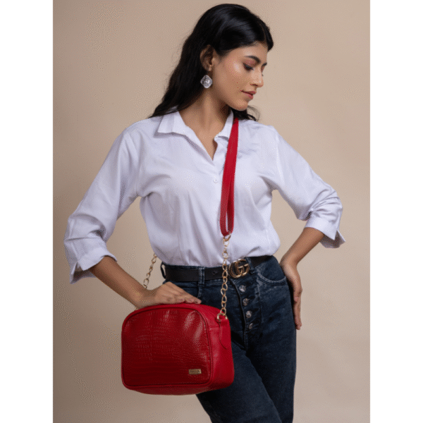 Women’s Brown Textured Leather Sling & Crossbody Bag