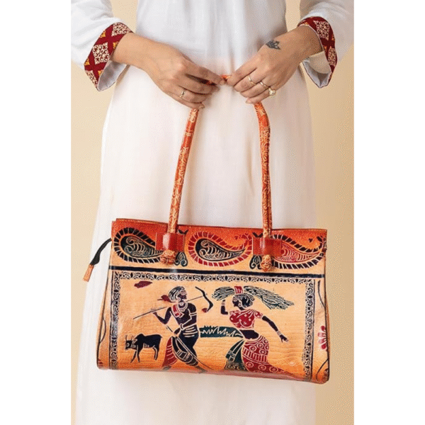 Shantiniketan Leather Shoulder Bag – Two Inner Compartments