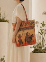 Shantiniketan Leather Shoulder Bag for Women – 14-Inch Multicolor