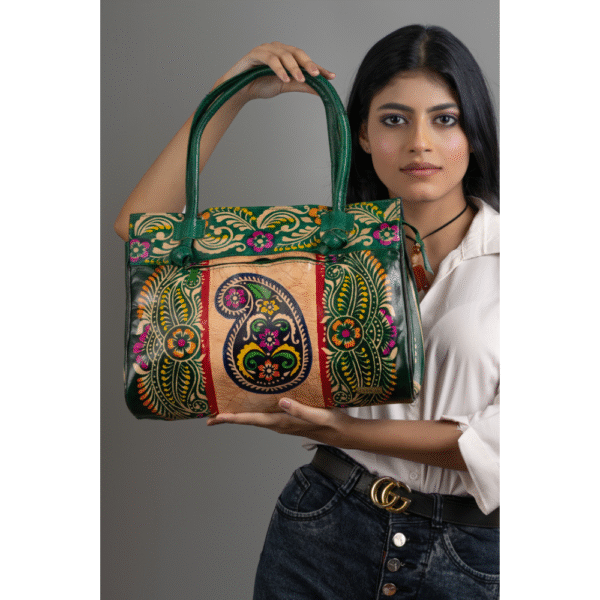Women’s Shantiniketan Batik Leather Shoulder Bag