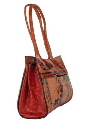 Shantiniketan leather shoulder bag for women – multicolor