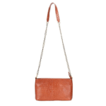 Women’s Genuine Leather Sling Bag with Metal Chain Strap