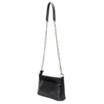 Women’s Genuine Leather Sling Bag with Metal Chain Strap