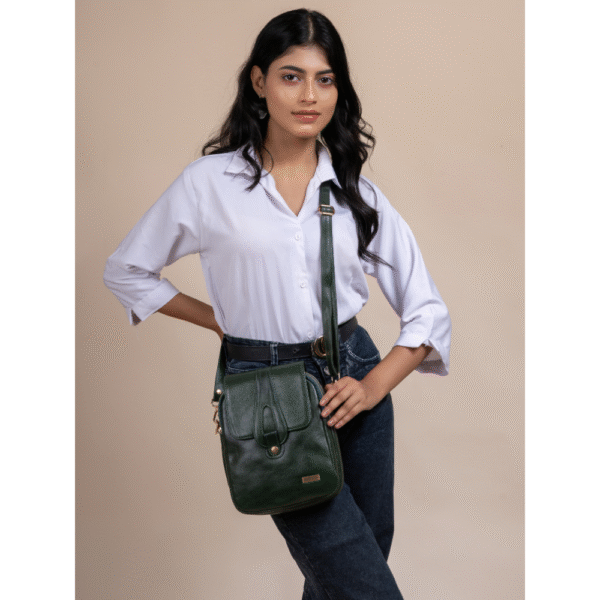 TANN IN Pure Leather Handcrafted Brown Messenger Sling Bag for Women