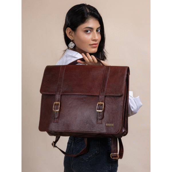 Women’s Genuine Leather Laptop Bag for 15.6-Inch Laptops