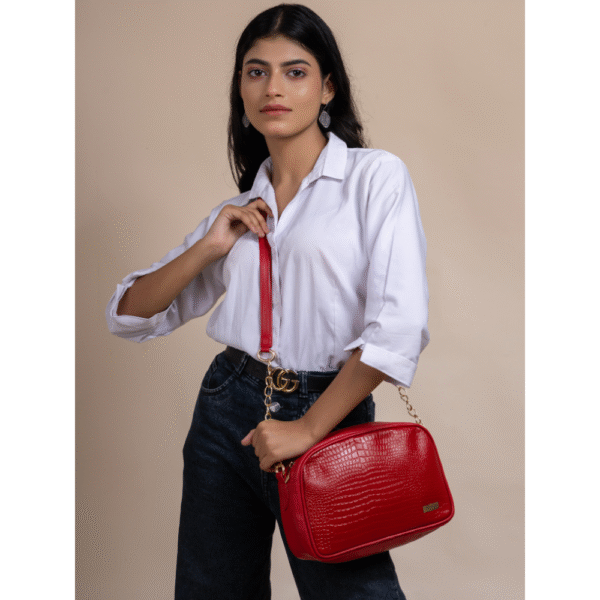 Women’s Brown Textured Leather Sling & Crossbody Bag