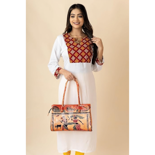 Shantiniketan Leather Shoulder Bag – Two Inner Compartments