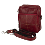 Red Genuine Leather Sling Bag for Men & Women – 7×8 Inch
