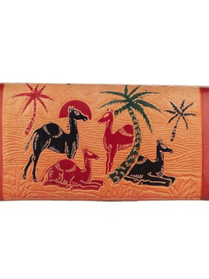 Large Shantiniketan leather clutch bag by TANN IN