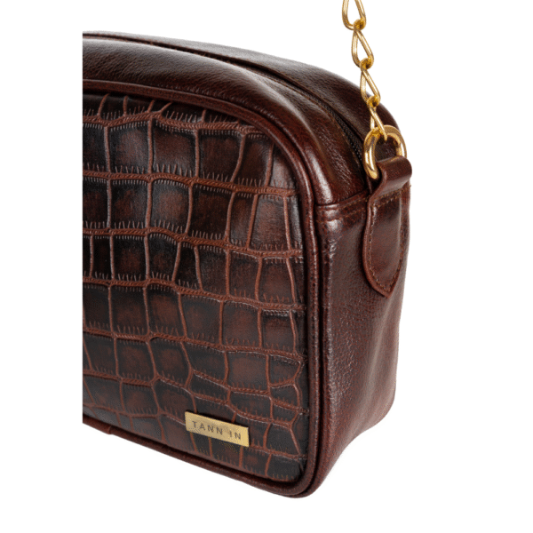 Women’s Brown Textured Leather Sling & Crossbody Bag