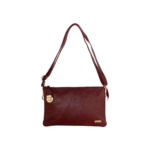 Women’s Burgundy Leather Crossbody Bag with Adjustable Strap