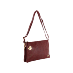 Women’s Burgundy Leather Crossbody Bag with Adjustable Strap