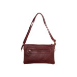 Women’s Burgundy Leather Crossbody Bag with Adjustable Strap