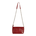 Women’s Genuine Leather Sling Bag with Metal Chain Strap