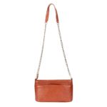Women’s Genuine Leather Sling Bag with Metal Chain Strap