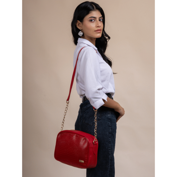 Women’s Brown Textured Leather Sling & Crossbody Bag