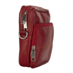 Red Genuine Leather Sling Bag for Men & Women – 7×8 Inch